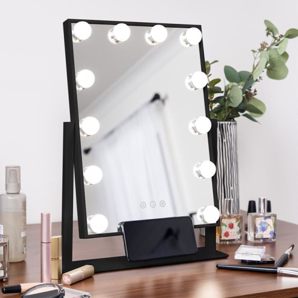 Sminkspegel XL Premium Makeup Spegel - Svart Svart