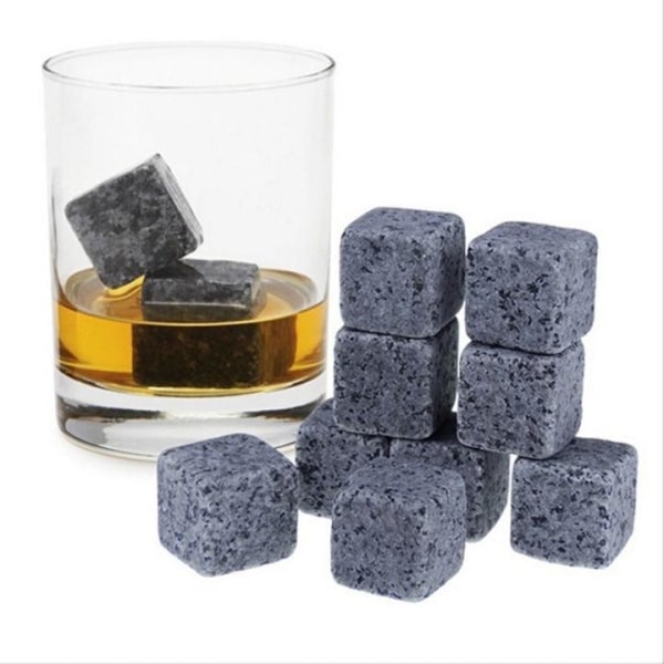 Whiskeystenar - Isbitar i sten, 9-pack Stonegrey