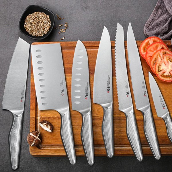 Premium Knivset i stål, 3 knivar Svart