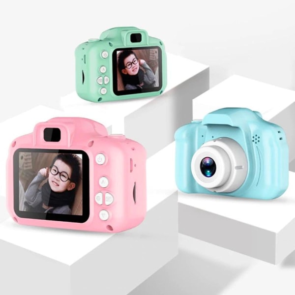 Digitalkamera för barn -  Full HD + SD minneskort - Rosa Rosa