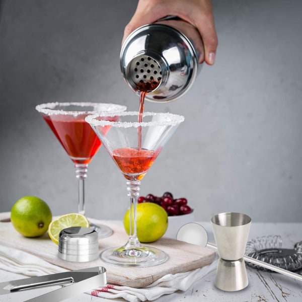 Cocktailshaker 550ml med tillbehör - Barset, Shaker - Rostfritt Metall utseende