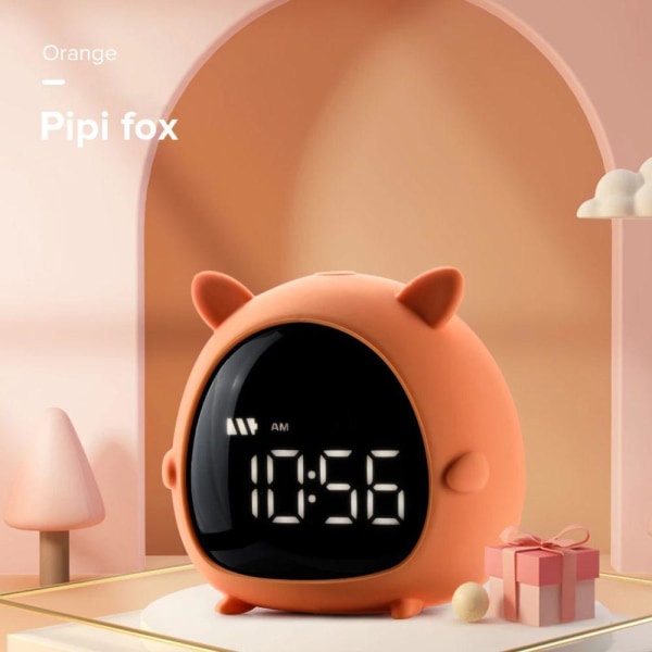 Nattlampa Digital Barnklocka med Alarm - Orange Orange