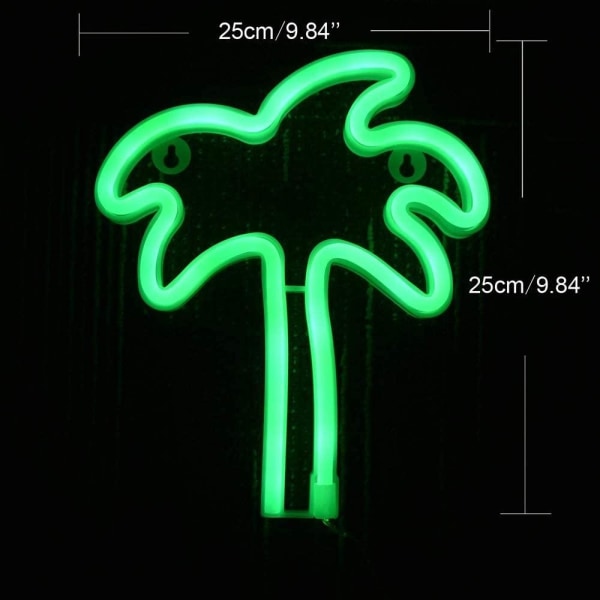 Palm Neon Lampa - Grön Grön