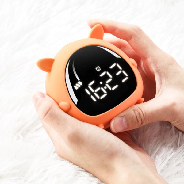 Nattlampa Digital Barnklocka med Alarm - Orange Orange