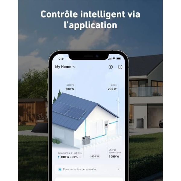 Älykäs laskuri - Anker - SOLIX - Yhteensopiva Solarbank 2 - Wi-Fi/Bluetooth-yhteys - Helppo asennus