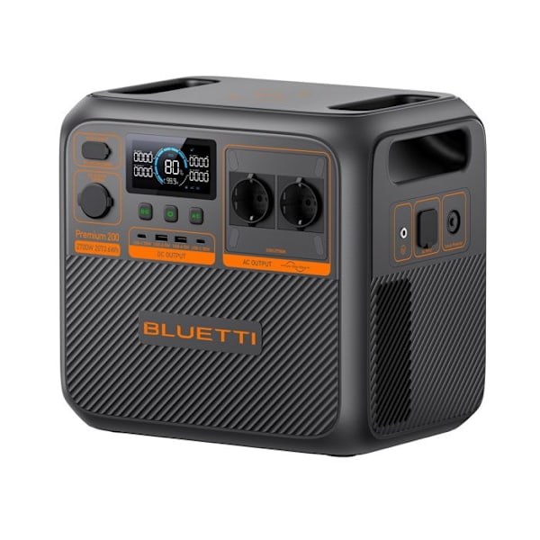 BLUETTI Premium 200 V2 (AC270P) Sähkönhankinta, Akun kapasiteetti 2073.6Wh, 4 *AC 2700W