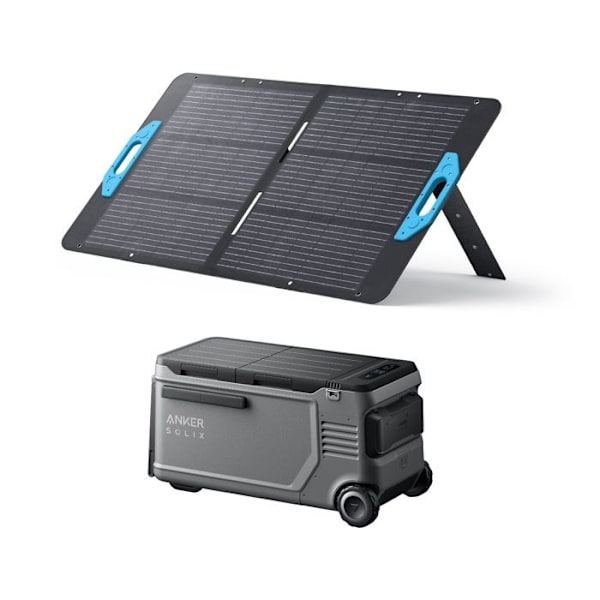 Elektrisk kylare - Anker - Solix EverFrost2 - 58L - Solpanel 100W - 4,3 dagars kylning grå