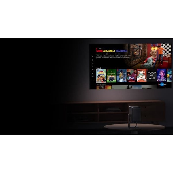 DANGBEI N2 Videoprojektori pöytätuella, kotikäyttöön virallisesti lisensoitu Netflix, kotitelevisioksi 400 ISO lumen 1080.