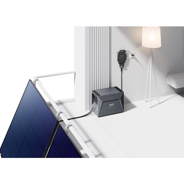 Anker SOLIX Solarbank E1600, 1600Wh, 0W integroitu kytkin, Parveke Plug and Play aurinkosähkökeskus