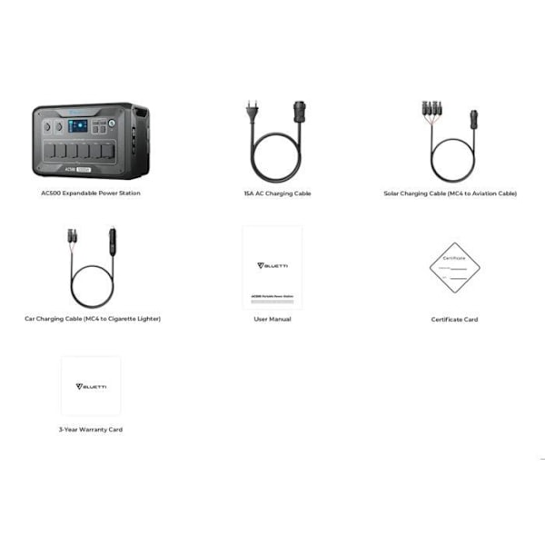 BLUETTI AC500-elstation, Ingen extra batteri ingår, 6x5000W AC