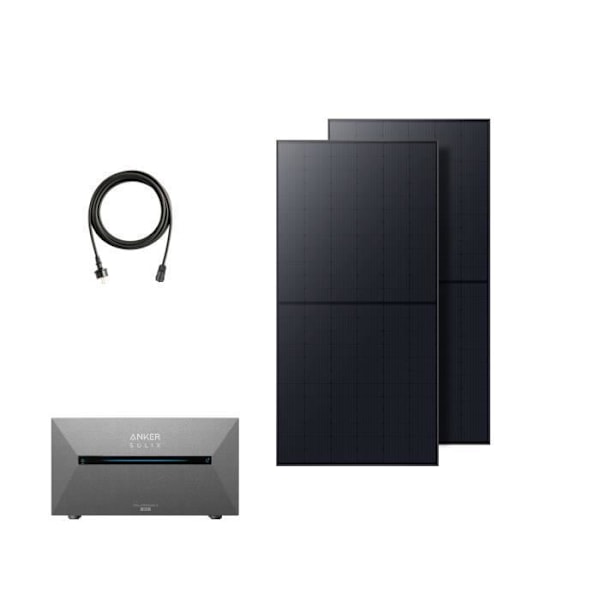 Anker SOLIX Solarbank 2 E1600 AC kovalla aurinkopaneelilla 2xRS50B, Plug and Play -aurinkosähkökeskus parvekkeelle 1080W