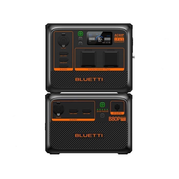 KIT Sähkökeskus BLUETTI AC60P+B80P, Akka 1310Wh, 600W, IP65