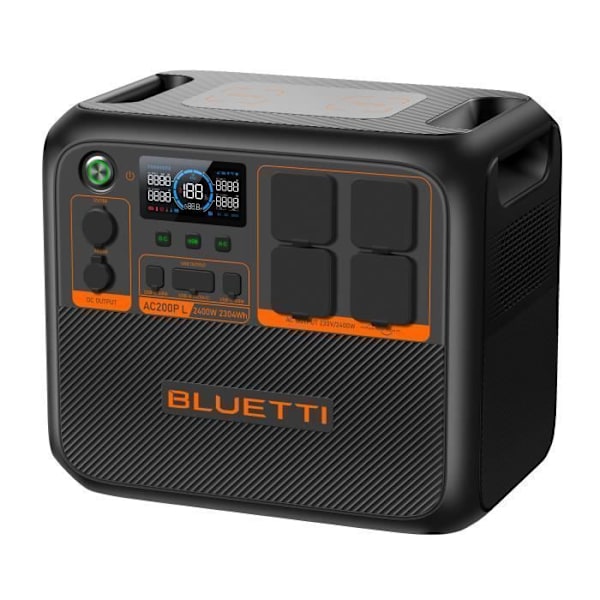 BLUETTI AC200PL elektrisk generator med B210P förlängningsbatteri, gratis P090D till M28-kabel, 4454Wh FePO4, 4*AC 2400W