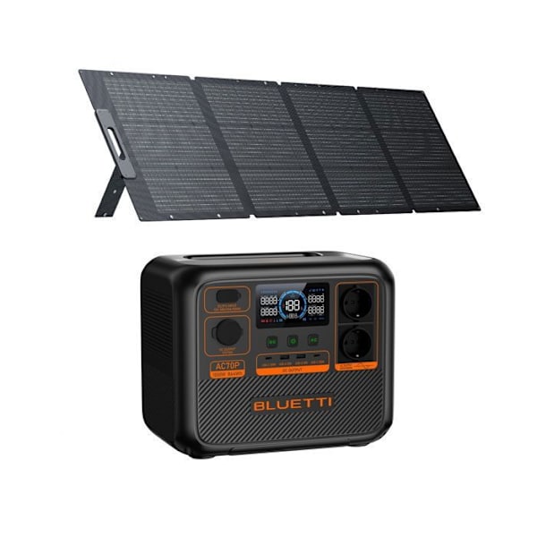 KIT sähkölaitteet BLUETTI AC70P 200W aurinkopaneelilla