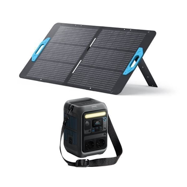 KIT Elstation Anker SOLIX C300X AC med Solpanel 100W