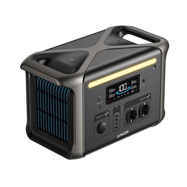 Anker SOLIX F1500 Bärbar kraftstation med 400 W solpanel, 1536 Wh, 2*AC 1500 W Solar Generator Kit