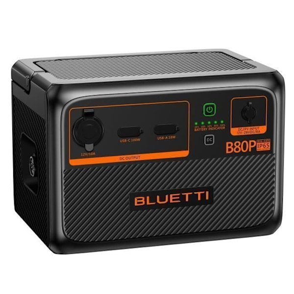 BLUETTI AC60P IP65 Kannettava sähköasema B80P IP65 -laajennusakulla, 1310 Wh nomadiakku, 2*600W (1200W max.)