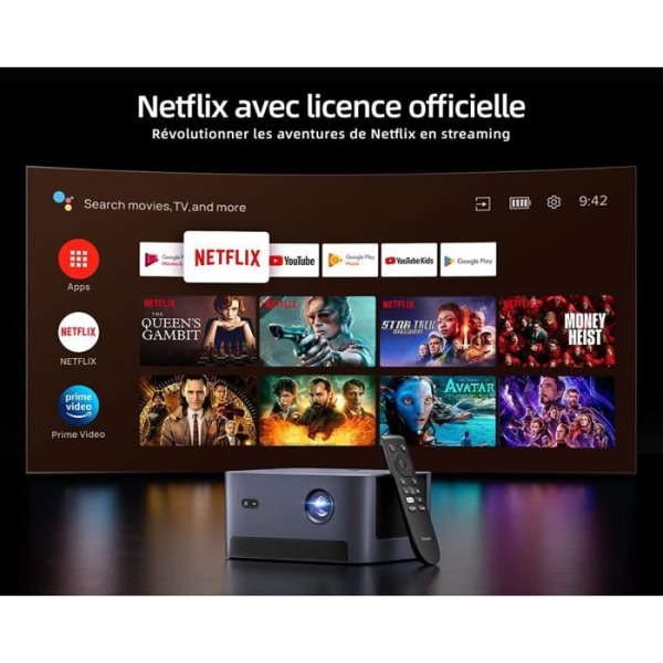 Dangbei Neo DLP videoprojektor - Netflix förinstallerad - 540 ISO Lumens - 1080P - Dubbla Dolby Audio-högtalare - Autofokus - Blå