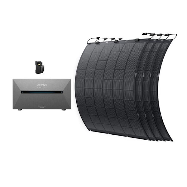 KIT Anker SOLIX Solarbank 2 E1600 AC+4xFS20+A17X7311, Aurinkosähkölaitteisto parvekkeelle Plug and Play