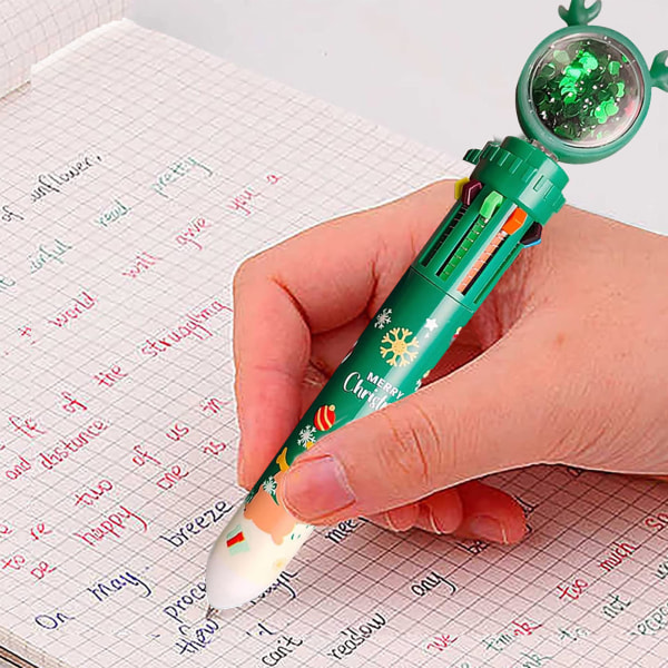 10-i-1 färgglada indragbara pennor Slätskrivande delikat designpenna för kontorsmaterial för skolmaterial elk