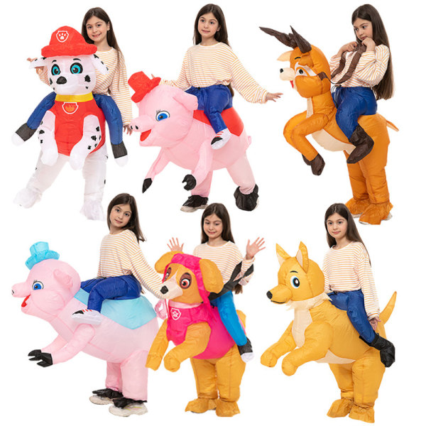 barnkläder, Wang Wang Team, Tiantian Maomao Aqi tecknad uppblåsbar dräkt, scenframträdande, semesterförälder-barndräkt child unicorn one size fits all