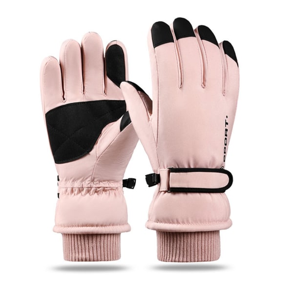 Winter Snowboard Ski Gloves Breathable Waterproof Gloves for Outdoor Fishing Trip Dating Shopping purple and white round label woman