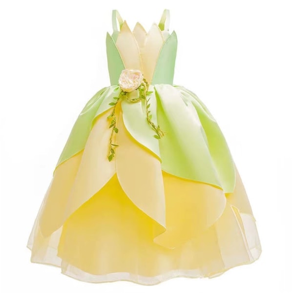 Ny Tiana Princess Dress Lyxklänning kommer med ärmar Cos Dress hairband 130cm