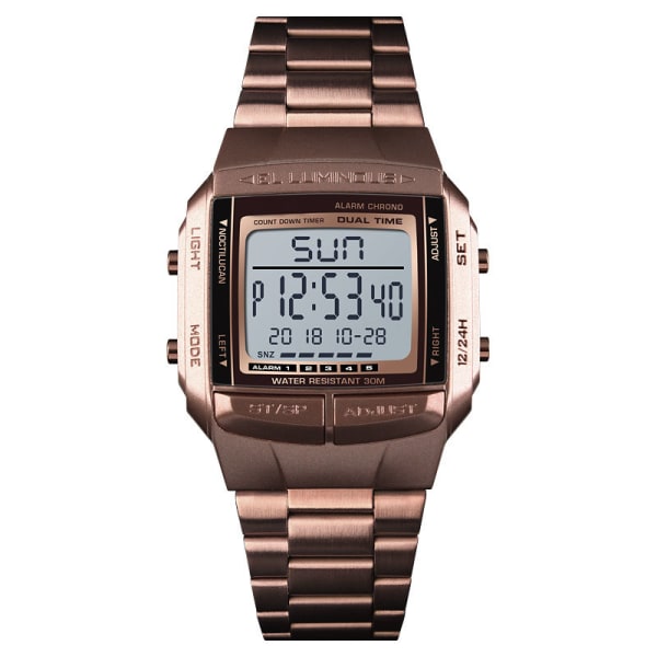 Elektronisk watch för män Vattentät bakgrundsbelysning LED Digital sportarmbandsur gold
