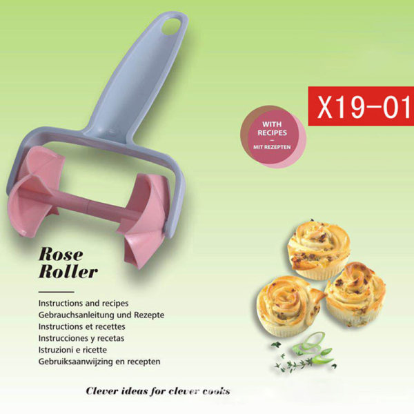 DIY Cookie Cutter Roller Bakverktyg Deg Roller Galler Cutter Kökstillbehör a