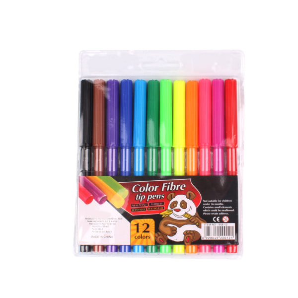 12ST/ Set Marker Pen Set Akvarellpenna med förvaringsväska för ritmålarskola default