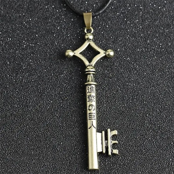 Anime Attack on Titan Halsband Eren Nyckel Shingeki No Kyojin Hänge Vintage Retro Halsband Cosplay Party Smycken Bronze