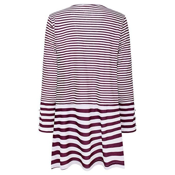 Dam Dam Långärmad Stripe Printing Casual Cardigan Coat för Autumn Beach a m