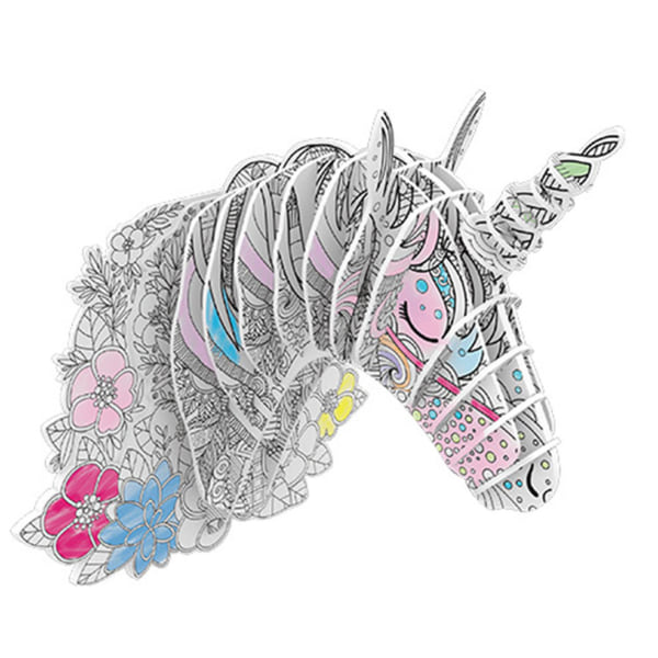 3D-färgpussel Hängande hantverk Väggdekorationer Pedagogiska pusselleksaker unicorn