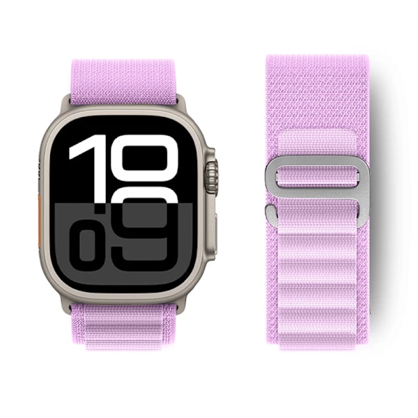 Alpine Loop Armband för Apple Watch Ultra 2 Band 49mm 46mm 45mm 44mm 42mm 41mm 40mm Correa Armband iWatch Serie 10 SE 9 8 7 6 5 Lavender 38 40 41 42(S10) mm