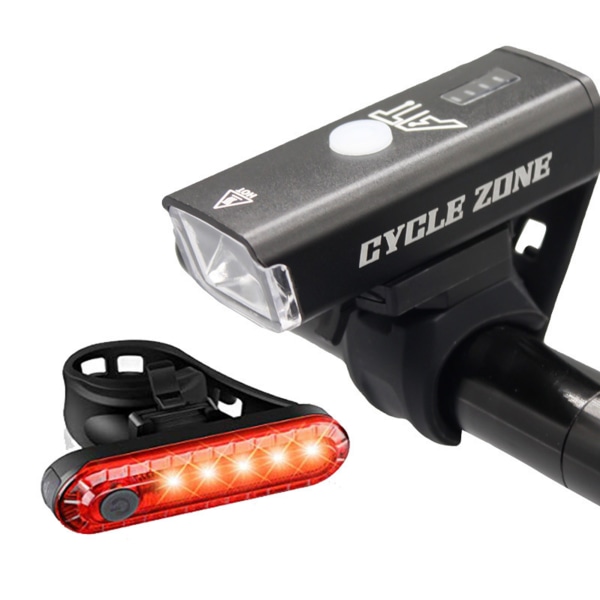 Laddningsbara fram- och bakljus för cykel med LED-skärm Bärbar, hållbar och vattentät headlights taillights