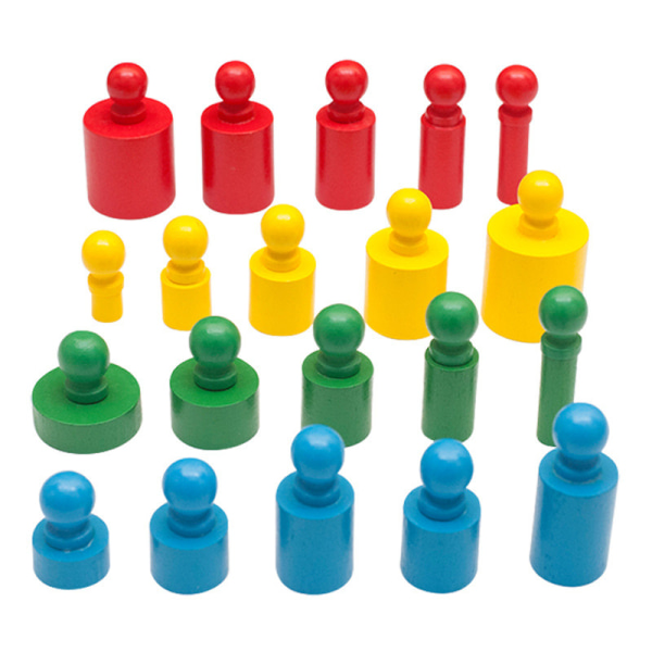Mini Trä Färgglad Socket Cylinder Block Leksaker Barn Hand-öga Koordination Leksak Dagis a