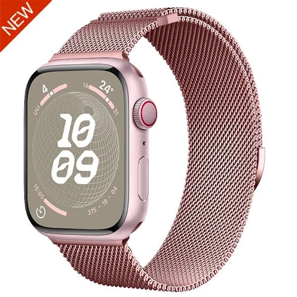 Milanese Armband för Apple Watch 10 46mm 42mm Band Magnetiskt Armband för iWatch Ultra 49mm 9 8 7 6 5 SE 45mm 41mm 44mm 40mm Armband Black Green Series 10 42mm