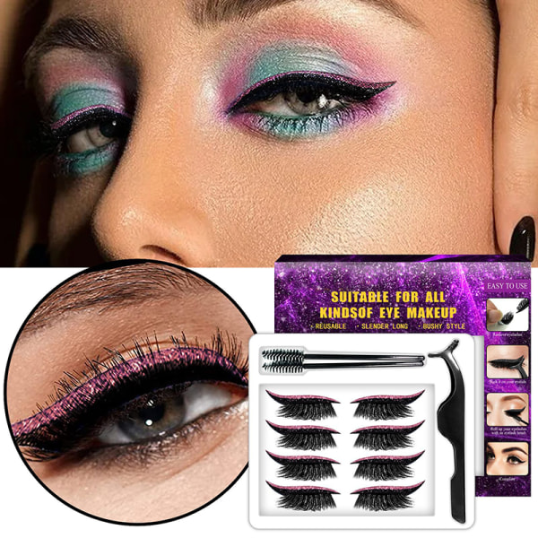 Ögonfransar Eyeliner klistermärken Återanvändbara färgglada självhäftande ögonlinjedekaler Makeup black