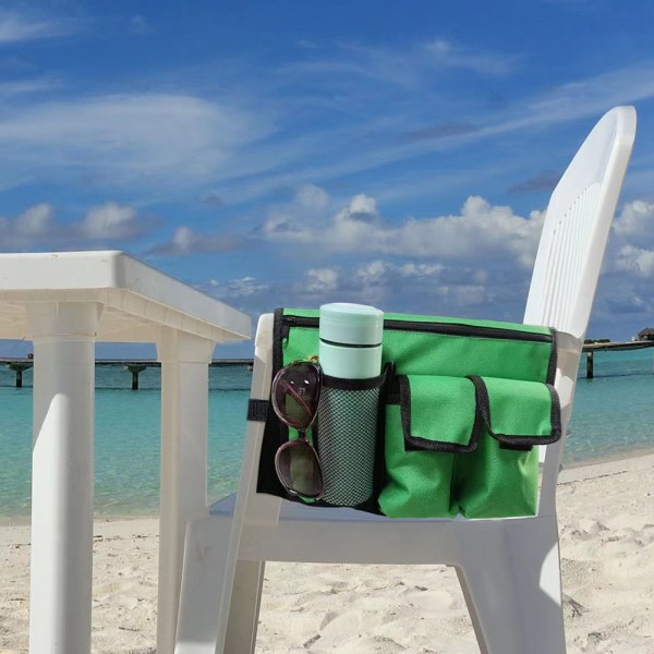 Beach Chair Armstöd Organizer Bag med justerbar axelrem: Perfekt för baby 8pcs set