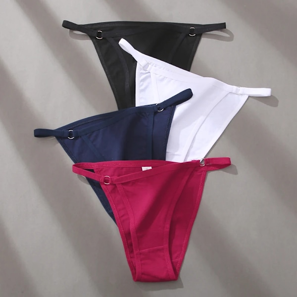 FINETOO 3-pack Bomullstrosor Dam Sexiga Låg Midja Underkläder M-2XL Dam Bomullsunderbyxor Mjuka Kvinnliga Underkläder 2024 Set 3 L