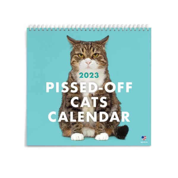 Rolig 2023 Piss-Off Cats Calendar Medium Wide Spiral Inound Calendar for Home Office School default