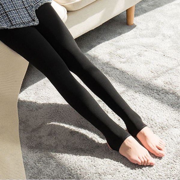 Hudgenomsläppliga Leggings Kvinnor Ytterkläder Vinterförtjockning Plus Size varma byxor pure skin tone stockings weight 220g