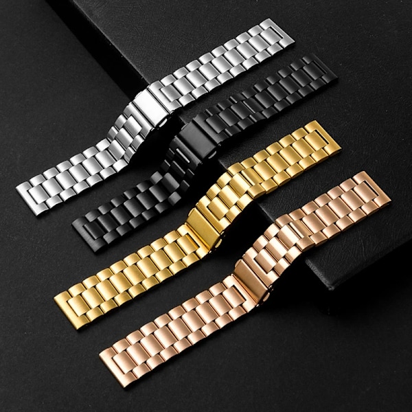 22mm 20mm Metallarmband för Samsung Galaxy Watch 7 6 5 4 40mm 44mm 46mm 5Pro 45mm Rostfritt Stål Armband för Amazfit Bip Huawei GT4 gold 20MM