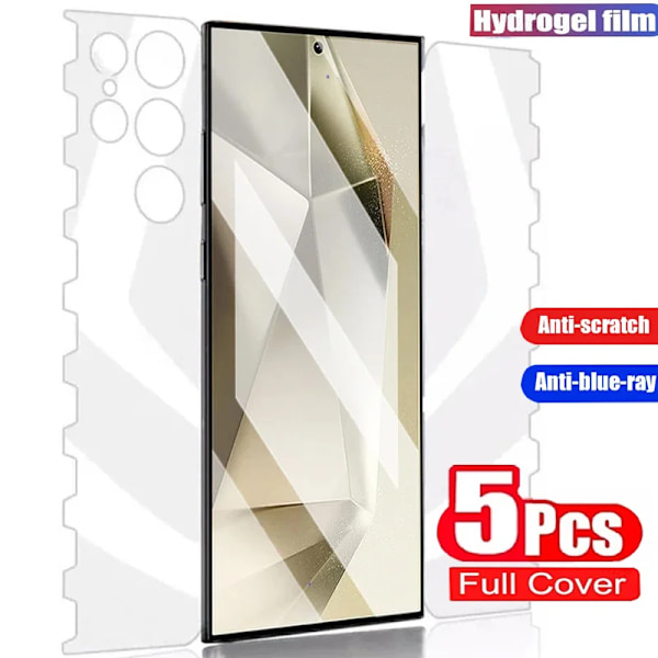 5 st Fjärilsskärmskydd för Samsung Galaxy S24 S23 S22 S21 S20 Plus Ultra S21 S20 FE S10E 360 Full Cover Hydrogel Film S23 Ultra 5 Pieces