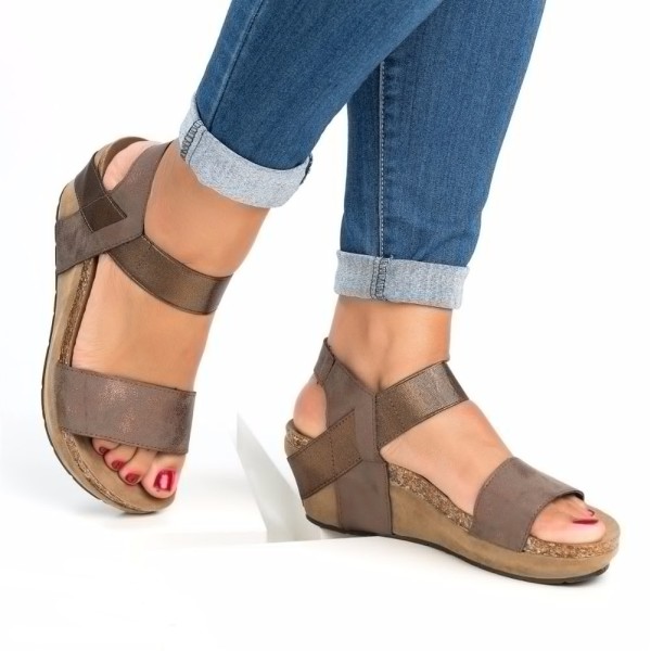 Kvinnor Platform högklackade sandaler Öppen tå Strappy Summer Party Reseskor gray 38