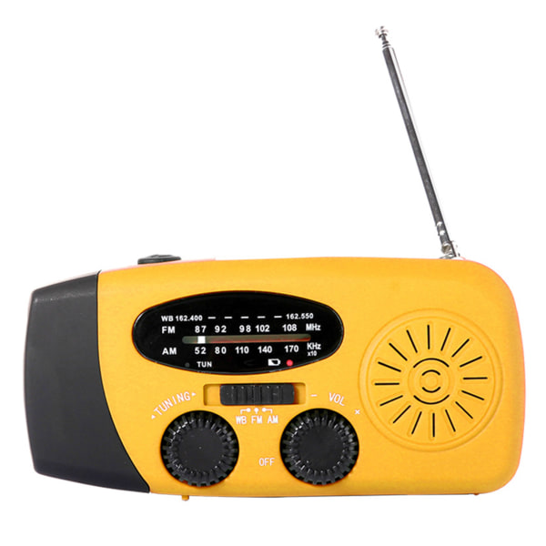 Solar Handvev Dynamo Radio Hem Camping Nödväder yellow 1