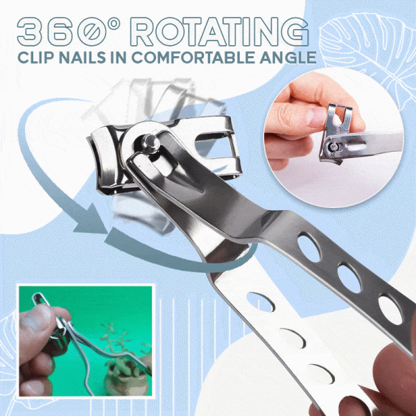 1/2/5pcs 360 Degree Rotatable Nail Clippers Stainless Steel Manicure Pedicure Tools 9cm 5pcs