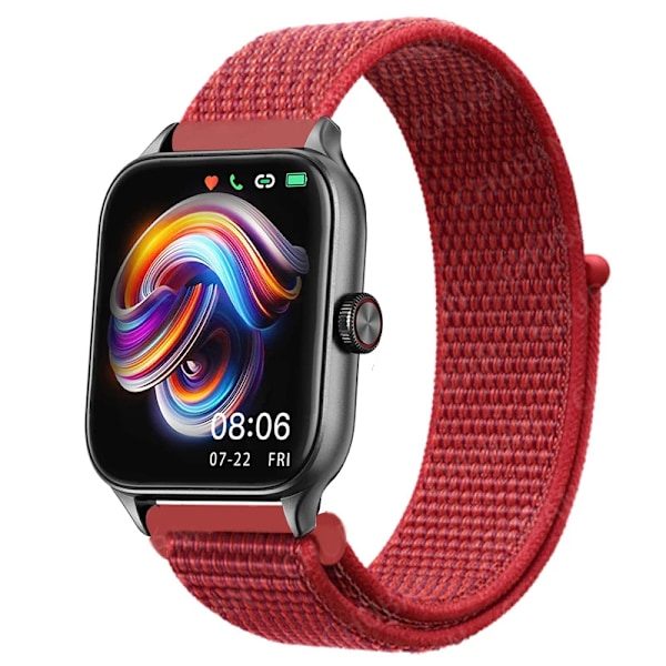 20mm 22mm Nylon Loop band för Amazfit GTS4/2/3/3pro/2e/GTS2 Mini/GTR 4 42mm/47mm/GTR2/2e/stratos armband Amazfit bip rem 28 China Red 20mm