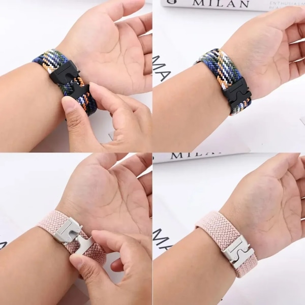 Nylonarmband för Apple Watch Ultra 2 49mm 10 42mm 46mm 9 8 7 45mm 41mm Fallskärmsflätat Bekvämt Band IWatch 6 5 4 SE Correa Blueberry 42-44-45-46-49MM