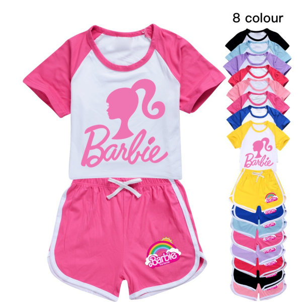 Barbie The Movie100-170 T-shirtshorts för pojkar och flickor Set pants light blue 110cm